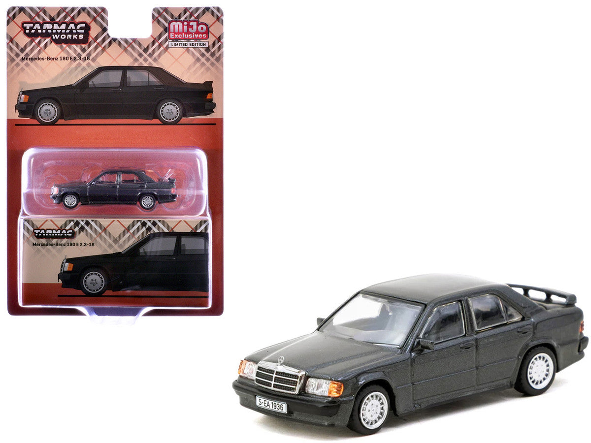 Mercedes-Benz 190 E 2.3-16 Blue-Black Metallic "Global64" Series 1/64 Diecast Model Car by Tarmac Works 2