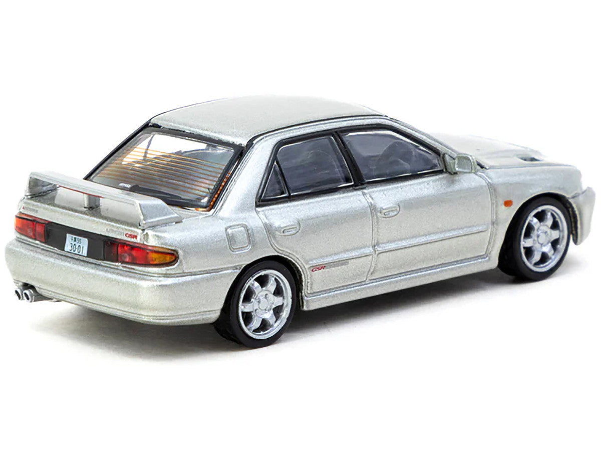 Mitsubishi Lancer GSR Evolution RHD (Right Hand Drive) Silver Metallic with Tarmac Cards "Global64" Series 1/64 Diecast Model by Tarmac Works-2