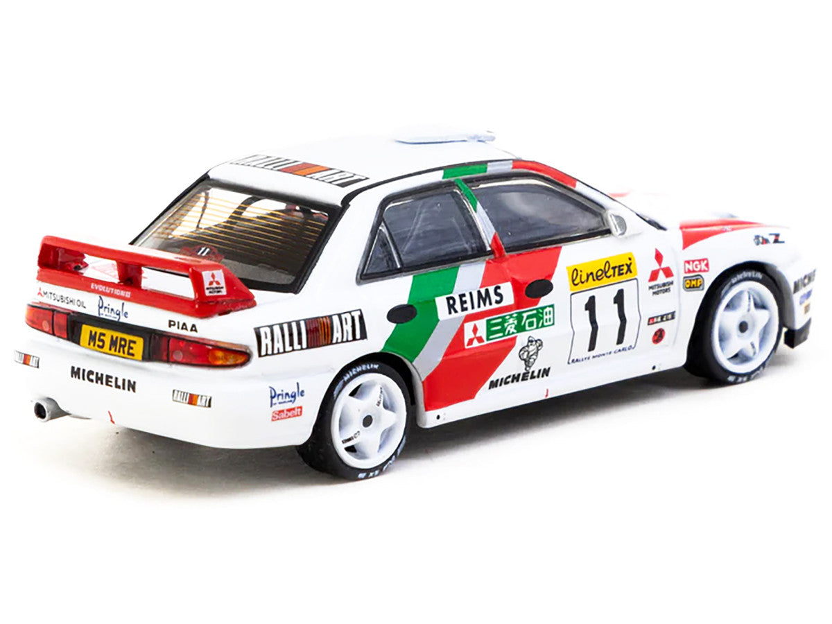 Mitsubishi Lancer Evolution II RHD (Right Hand Drive) #11 Tommi Makinen - Seppo Harjanne "Rallye Monte-Carlo" (1995) "Global64" Series  1/64 Diecast Model by Tarmac Works-0