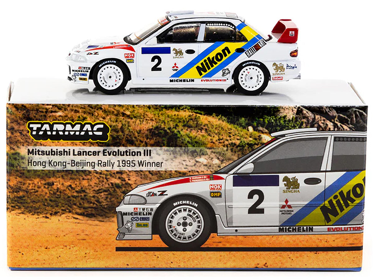 Mitsubishi Lancer Evolution III #2 Kenneth Eriksson - Staffan Parmander Winner "Hong Kong-Beijing Rally" (1995) "Global64" Series 1/64 Diecast Model by Tarmac Works-1