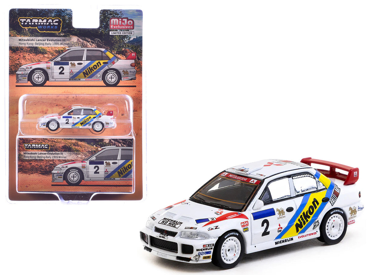 Mitsubishi Lancer Evolution III #2 Kenneth Eriksson - Staffan Parmander Winner "Hong Kong-Beijing Rally" (1995) "Global64" Series 1/64 Diecast Model by Tarmac Works-2