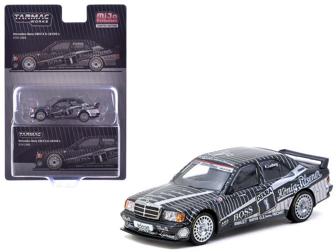 Mercedes-Benz 190 E 2.5-16 EVO 1 #1 Klaus Ludwig "Deutsche Tourenwagen Meisterschaft (DTM)" (1989) "Global64" Series 1/64 Diecast Model by Tarmac Works-2