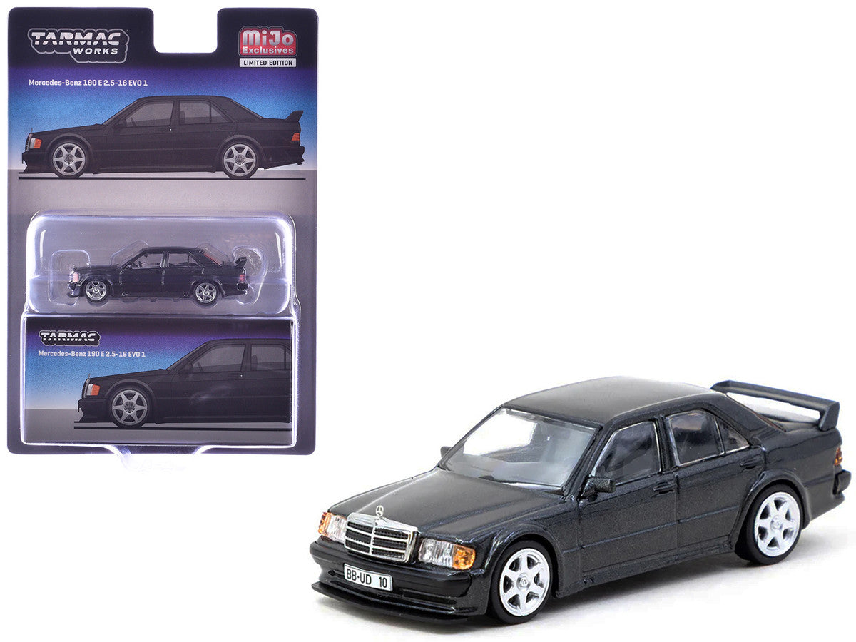 Mercedes-Benz 190 E 2.5-16 EVO 1 Blue-Black Metallic "Global64" Series 1/64 Diecast Model by Tarmac Works-2