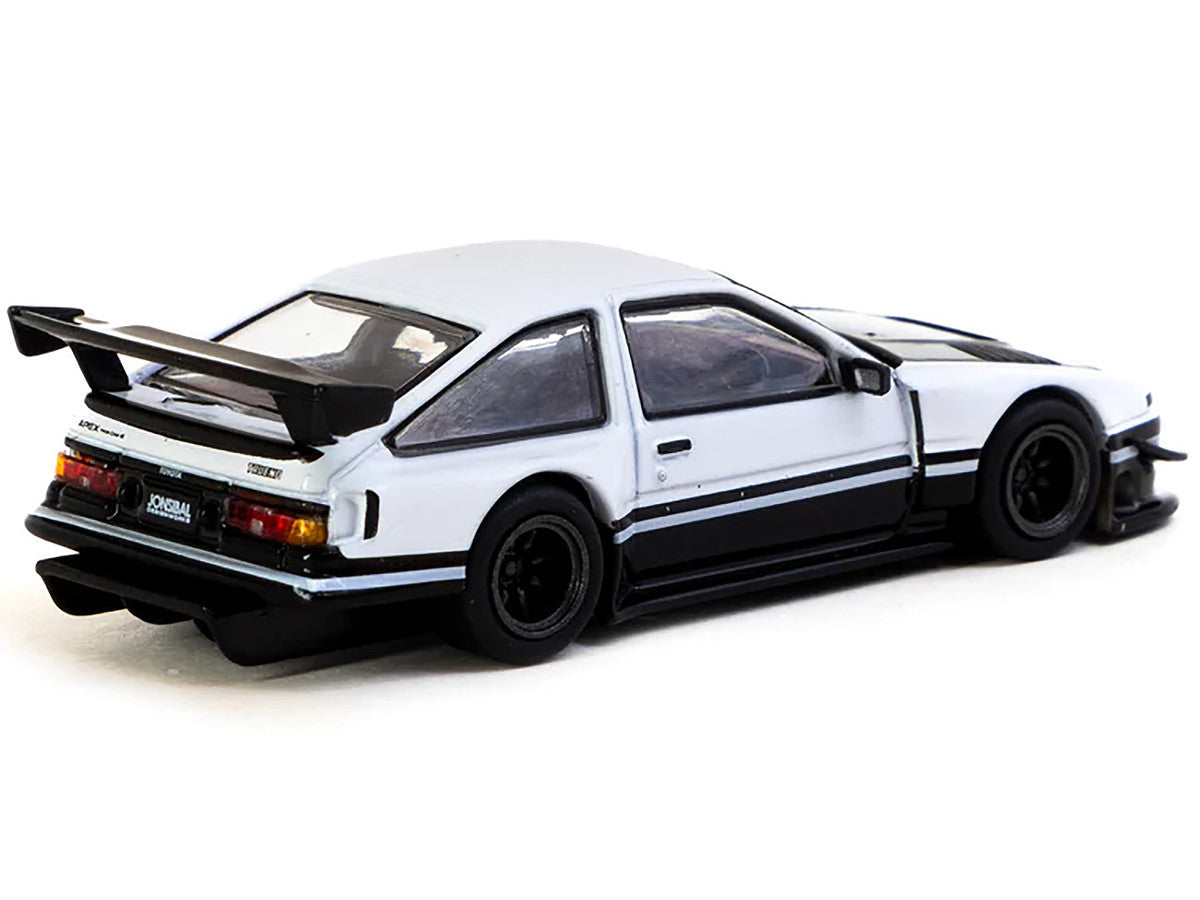 Toyota Sprinter Trueno AE86 Widebody RHD (Right Hand Drive) White and Black with Tarmac Cards "Global64" Series 1/64 Diecast Model by Tarmac Works-0