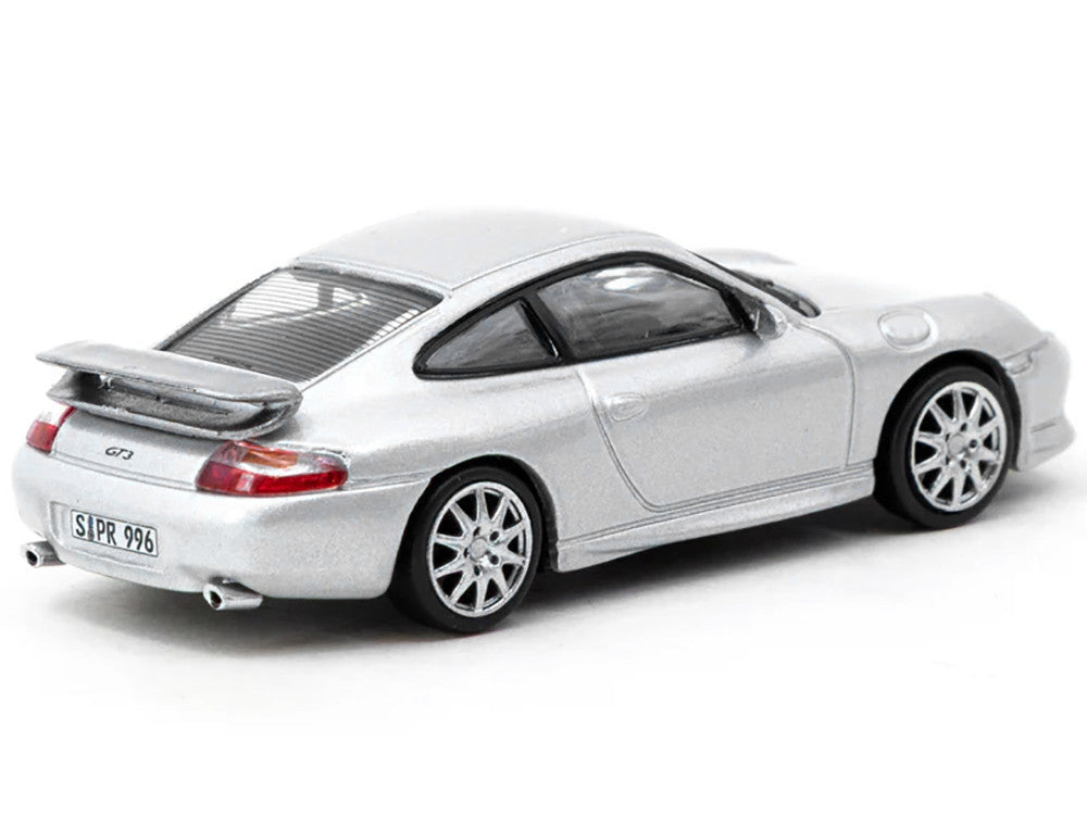 Porsche 911 GT3 (996) Silver Metallic "Global64" Series 1/64 Diecast Model by Tarmac Works-0