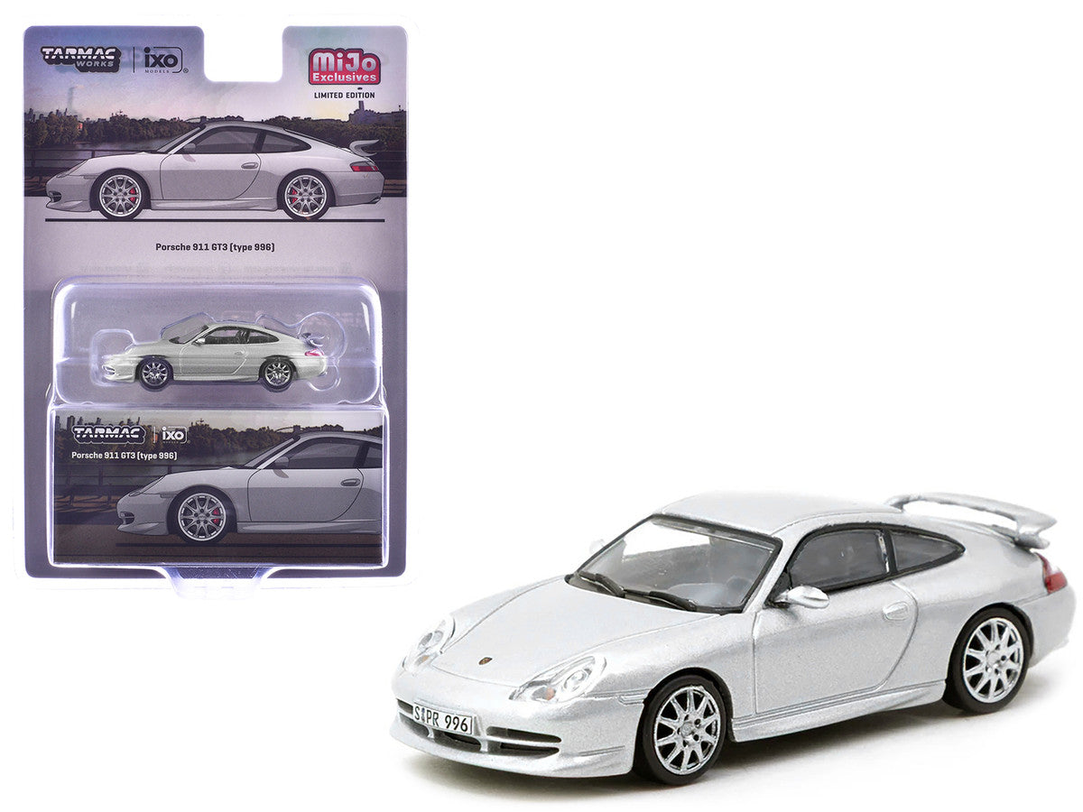 Porsche 911 GT3 (996) Silver Metallic "Global64" Series 1/64 Diecast Model by Tarmac Works-2