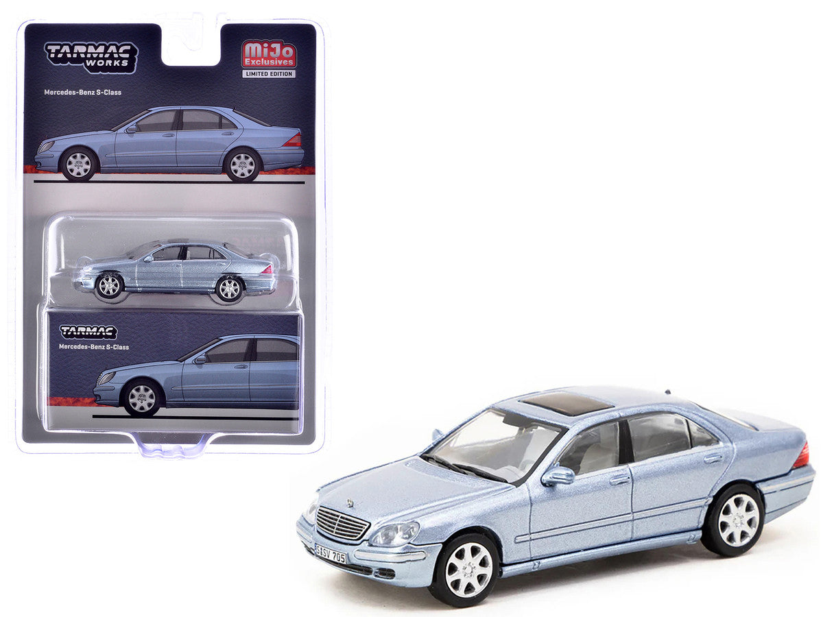 Mercedes-Benz S-Class Horizon Blue Metallic "Global64" Series 1/64 Diecast Model by Tarmac Works-2