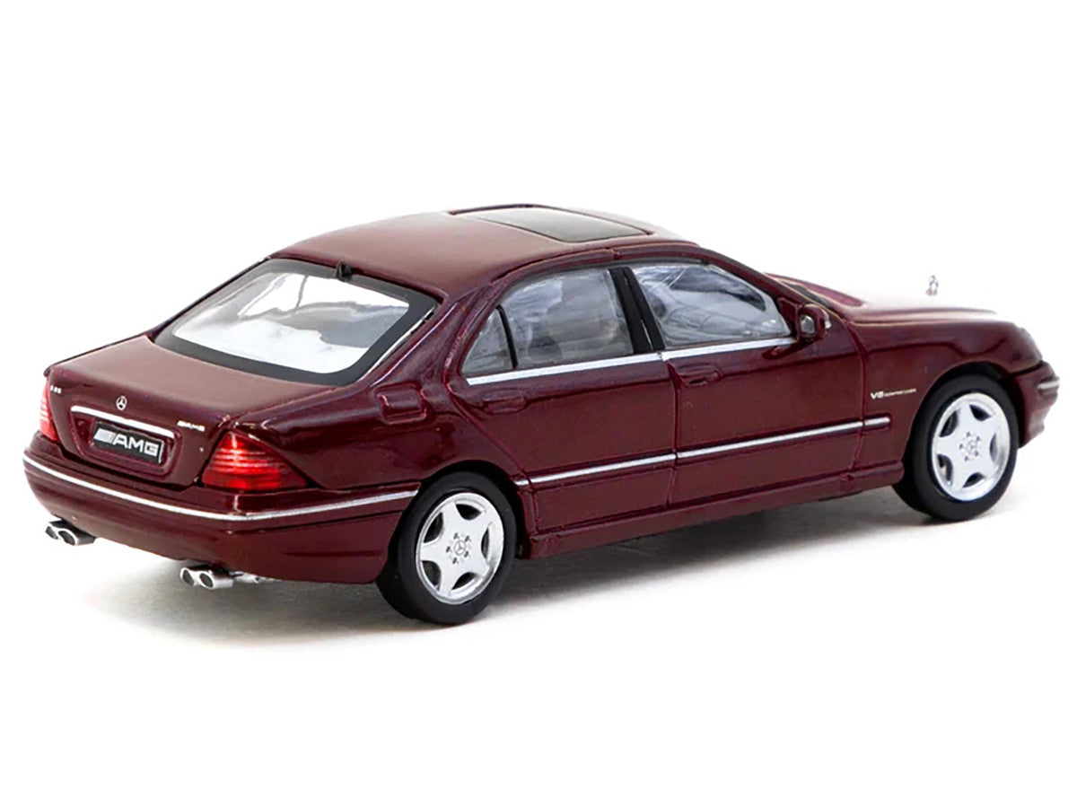 Mercedes-Benz S 55 AMG Bordeaux Red Metallic "Global64" Series 1/64 Diecast Model by Tarmac Works-0