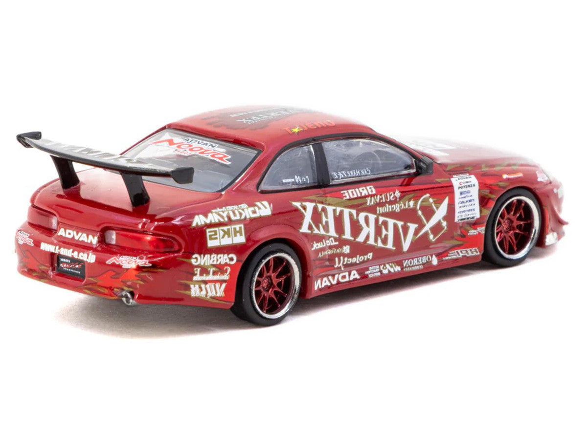 Toyota VERTEX Ridge TE3005 Soarer RHD (Right Hand Drive) Red Metallic with Graphics and Tarmac Cards "Global64" Series 1/64 Diecast Model Car by Tarmac Works