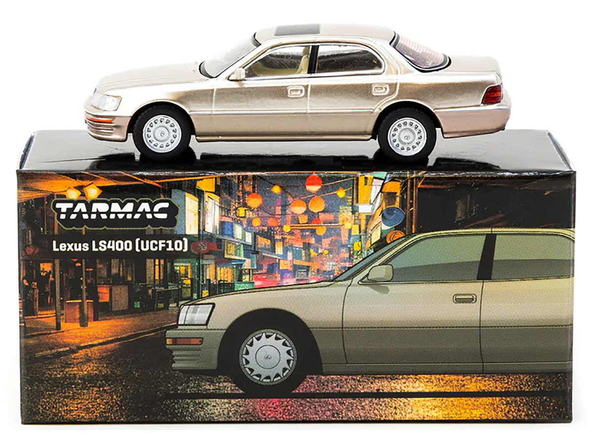 Lexus LS400 (UCF10) RHD (Right Hand Drive) Champagne Beige Metallic "Global64" Series 1/64 Diecast Model by Tarmac Works-1