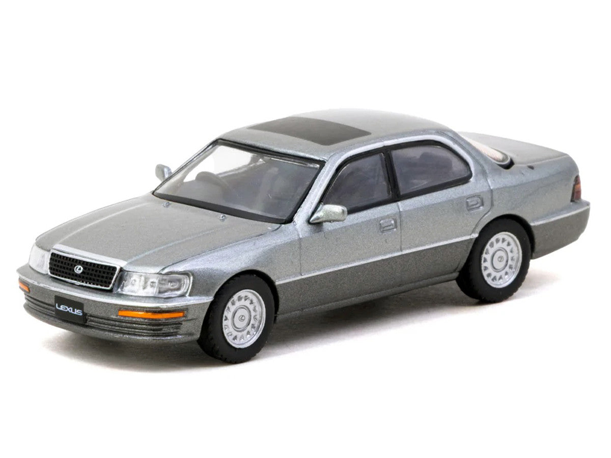 Lexus LS400 RHD (Right Hand Drive) Flint Gray Metallic "Global64" Series 1/64 Diecast Model Car by Tarmac Works-1