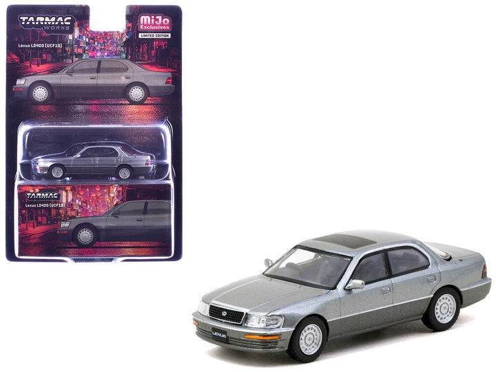 Lexus LS400 RHD (Right Hand Drive) Flint Gray Metallic "Global64" Series 1/64 Diecast Model Car by Tarmac Works-0