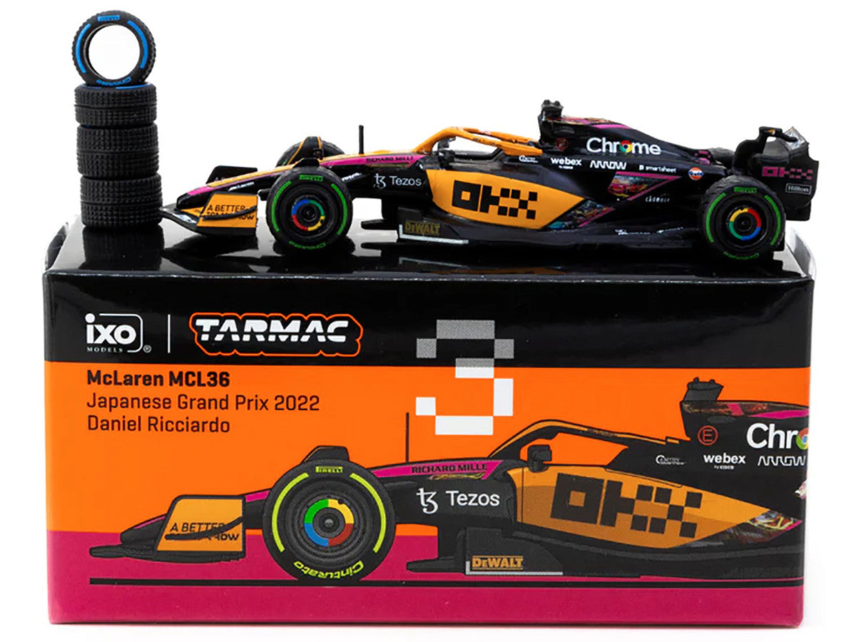 McLaren MCL36 #3 Daniel Ricciardo Formula One F1 "Japanese GP" (2022) "Global64" Series 1/64 Diecast Model Car by Tarmac Works-1