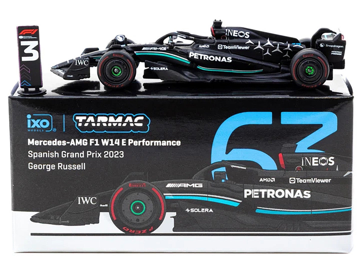 Mercedes-AMG F1 W14 E Performance #63 George Russell 3rd Place Formula One F1 "Spanish GP" (2023) "Global64" Series 1/64 Diecast Model Car by Tarmac Works-1