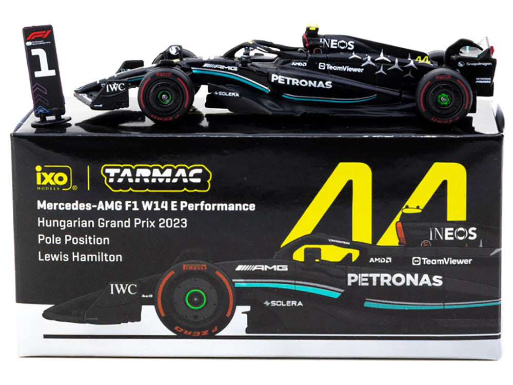 Mercedes-AMG F1 W14 E Performance #44 Lewis Hamilton Pole Position Formula One F1 "Hungarian GP" (2023) "Global64" Series 1/64 Diecast Model Car by Tarmac Works-1