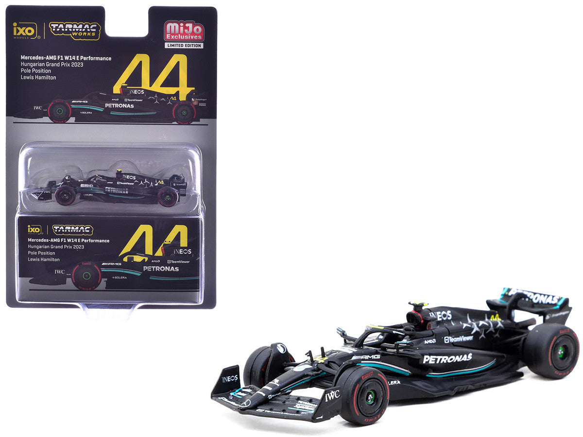 Mercedes-AMG F1 W14 E Performance #44 Lewis Hamilton Pole Position Formula One F1 "Hungarian GP" (2023) "Global64" Series 1/64 Diecast Model Car by Tarmac Works-2