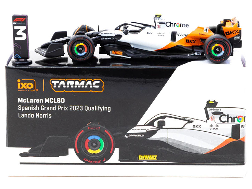 McLaren MCL60 #4 Lando Norris 3rd Place Formula One F1 "Spanish GP Qualifying" (2023) "Global64" Series 1/64 Diecast Model by Tarmac Works-1