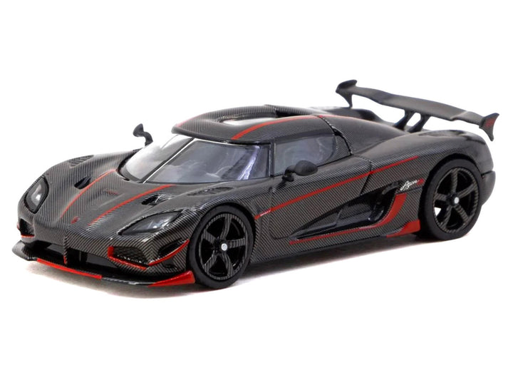 Koenigsegg Agera RS Black Carbon with Red Accents "Global64" Series 1/64 Diecast Model Car by Tarmac Works 2