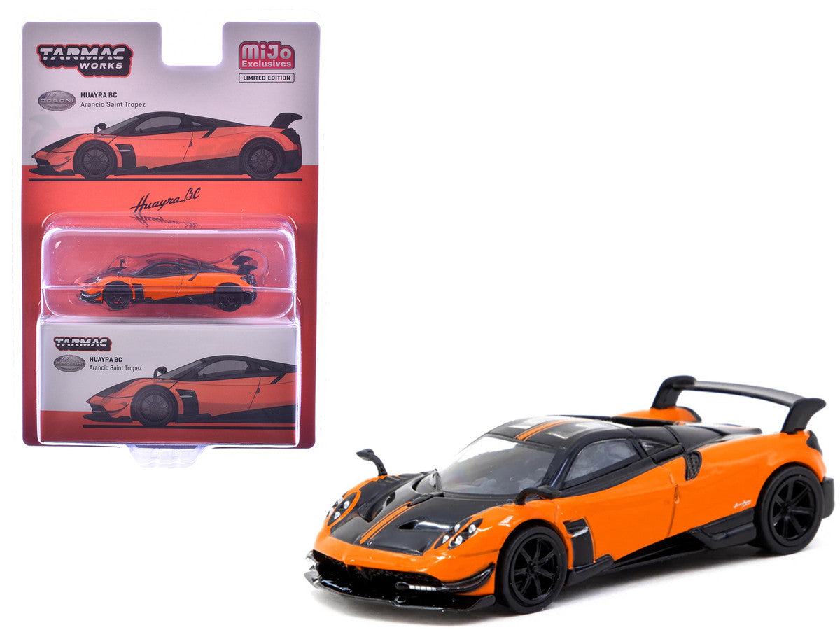 Pagani Huayra BC Arancio Saint Tropez Orange and Black "Global64" Series 1/64 Diecast Model by Tarmac Works-2