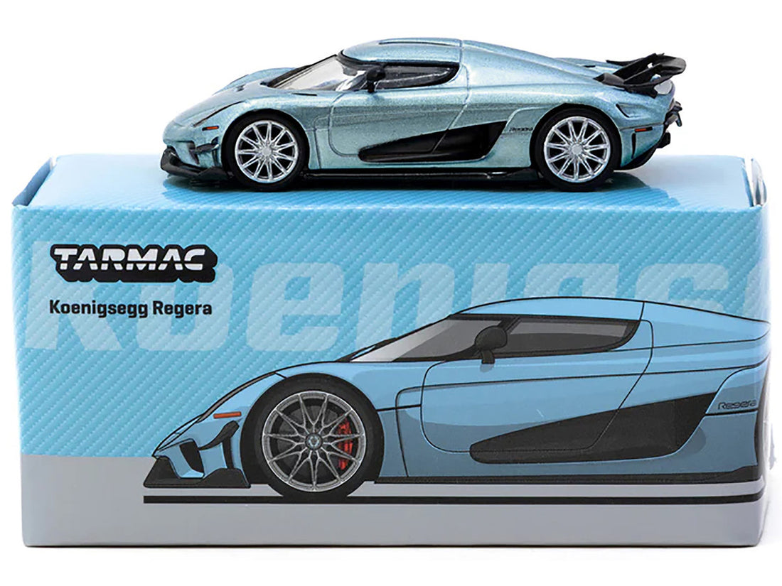Koenigsegg Regera Light Blue Metallic "Global64" Series 1/64 Diecast Model by Tarmac Works-1