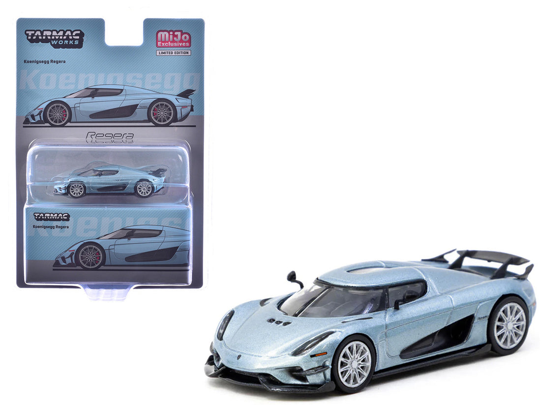 Koenigsegg Regera Light Blue Metallic "Global64" Series 1/64 Diecast Model by Tarmac Works-2