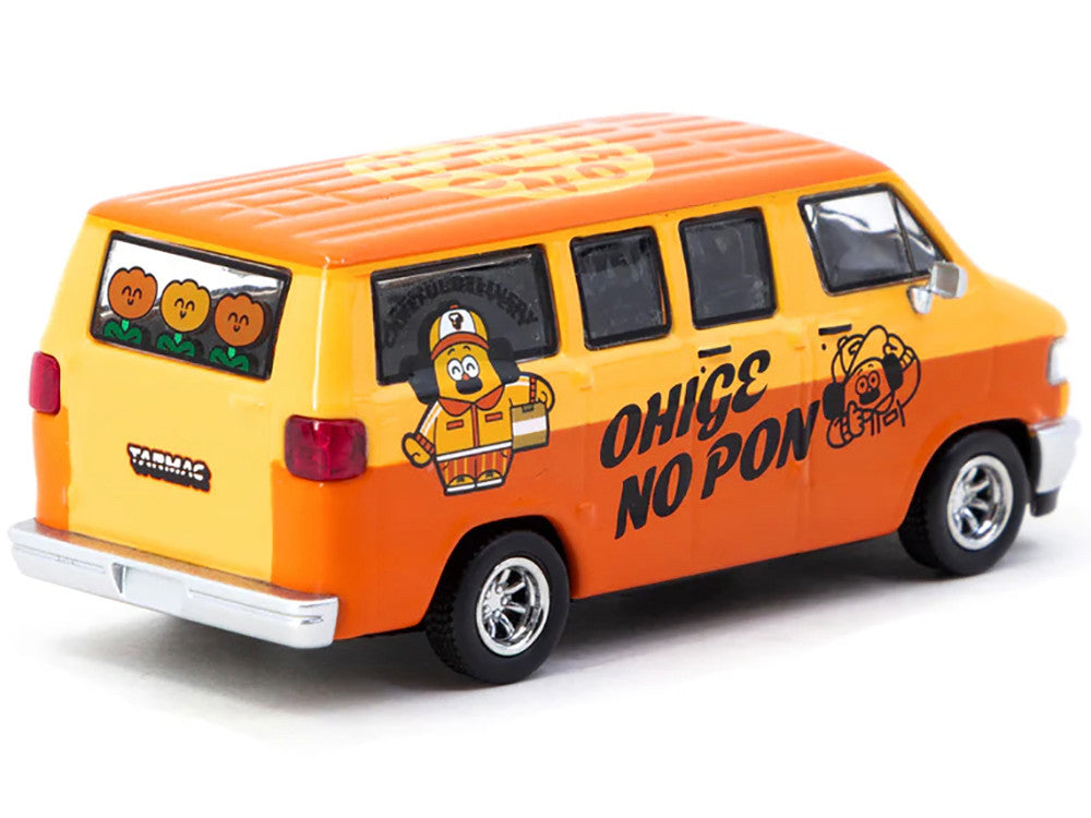 Dodge Van "Ohige no Pon" Orange Two-Tone "Global64" Series 1/64 Diecast Model by Tarmac Works-1