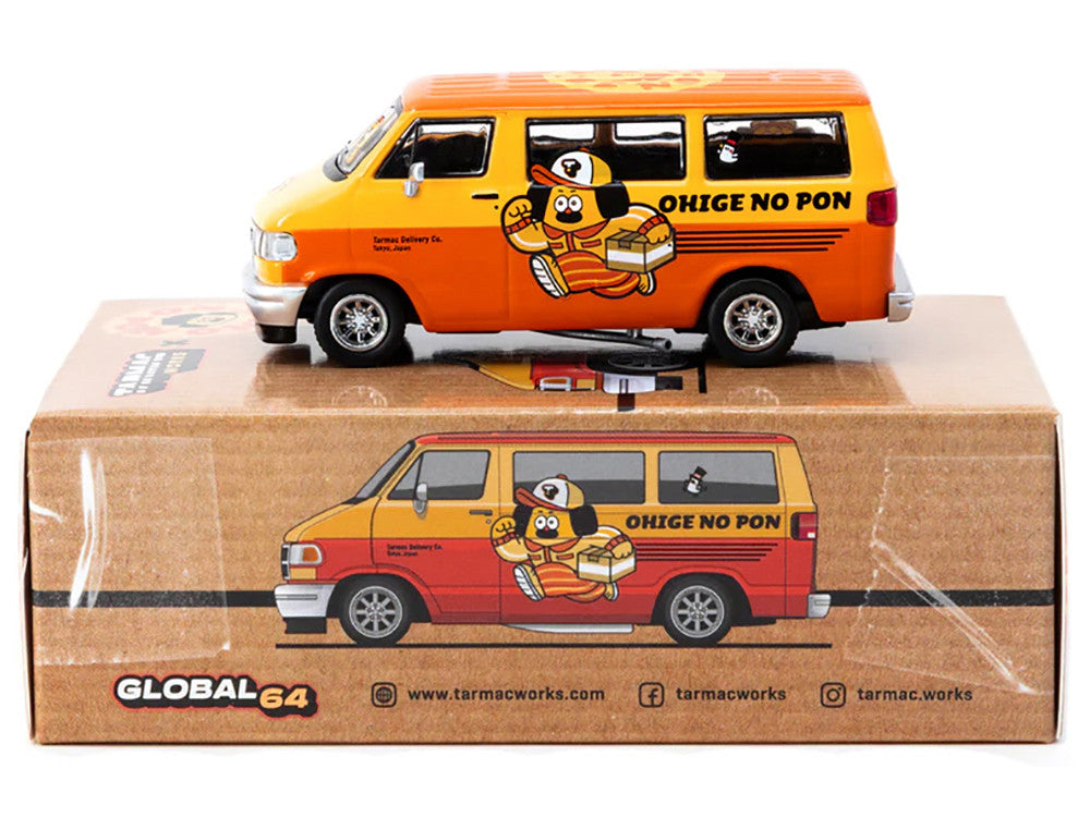 Dodge Van "Ohige no Pon" Orange Two-Tone "Global64" Series 1/64 Diecast Model by Tarmac Works-0