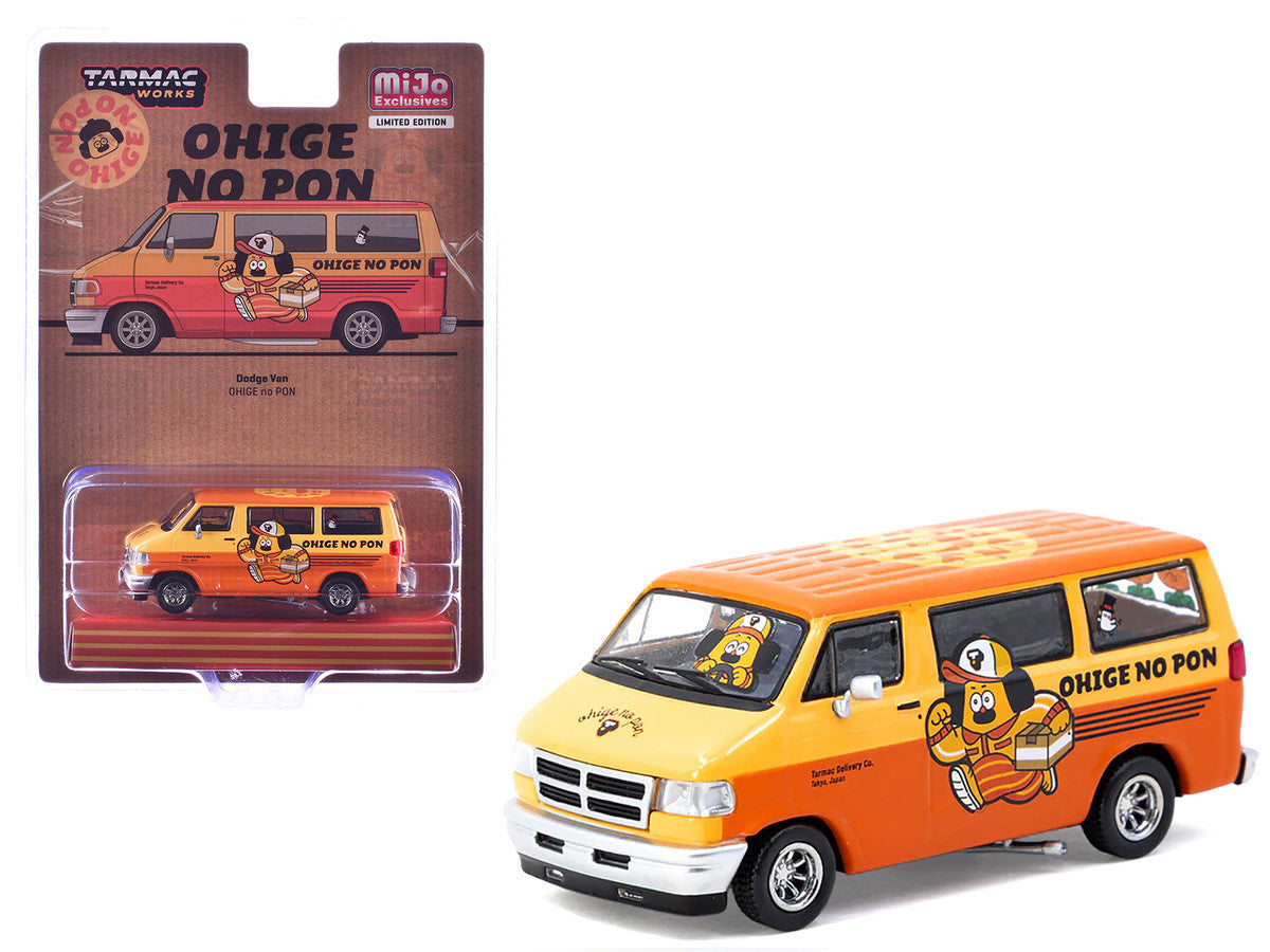 Dodge Van "Ohige no Pon" Orange Two-Tone "Global64" Series 1/64 Diecast Model by Tarmac Works-2