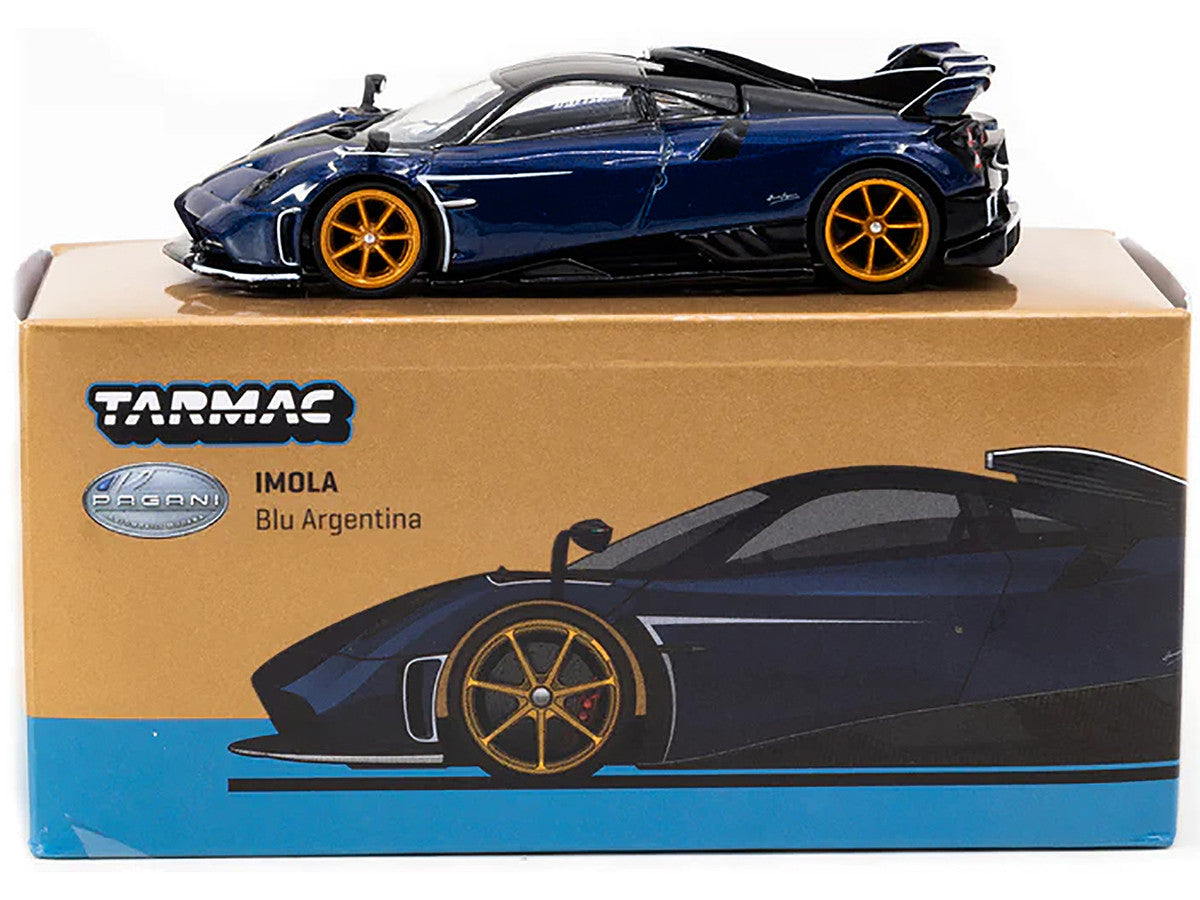 Pagani Imola Argentina Blue Metallic with Black Top "Global64" Series 1/64 Diecast Model by Tarmac Works-2