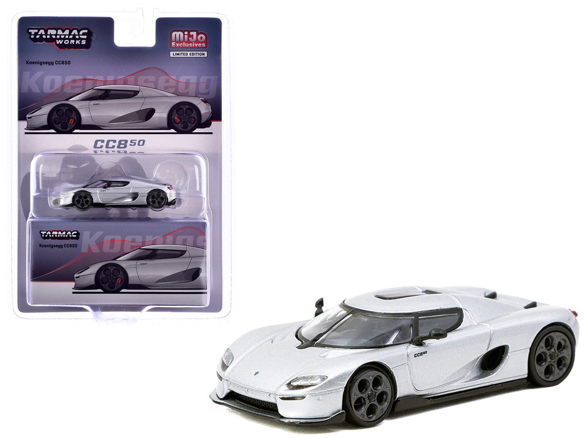 Koenigsegg CC850 Silver Metallic "Global64" Series 1/64 Diecast Model by Tarmac Works-2