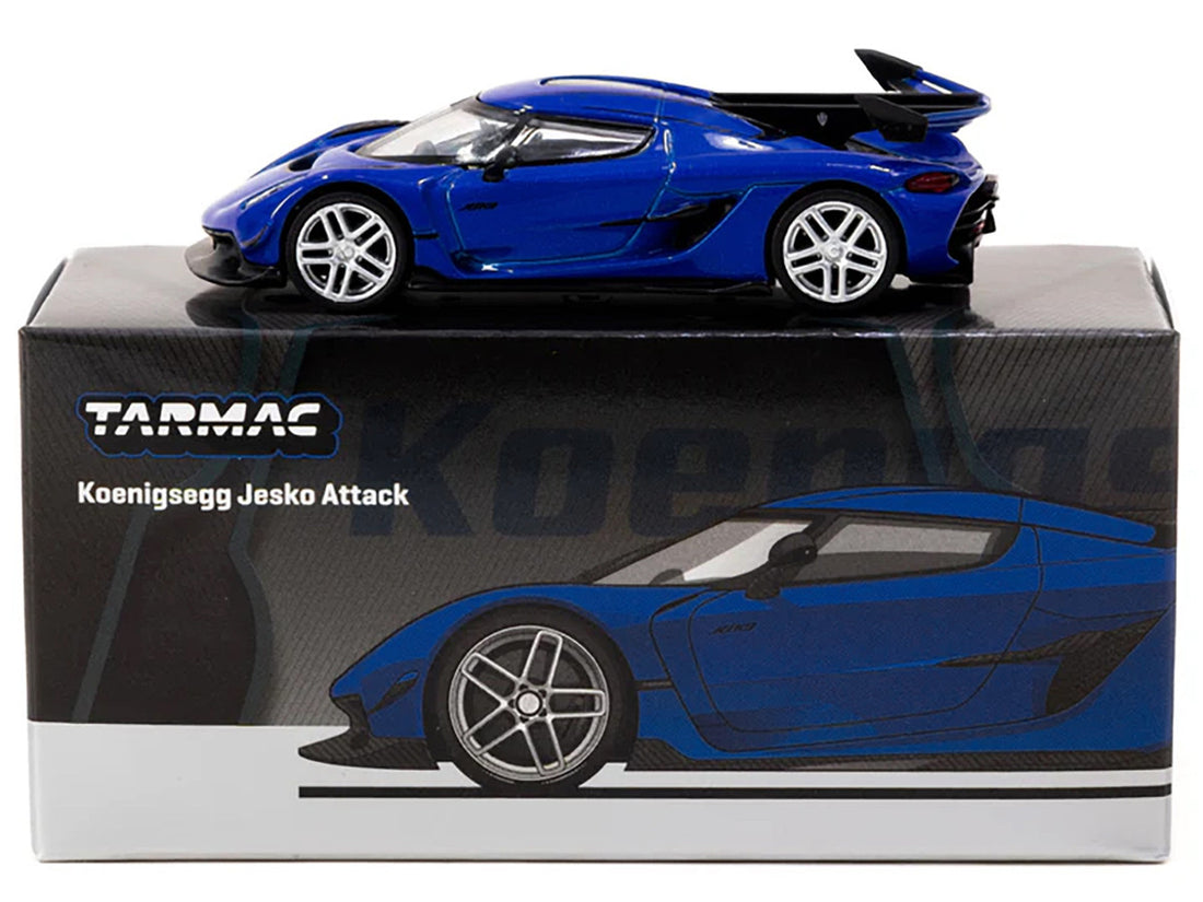 Koenigsegg Jesko Attack Blue Metallic "Global64" Series 1/64 Diecast Model by Tarmac Works-1