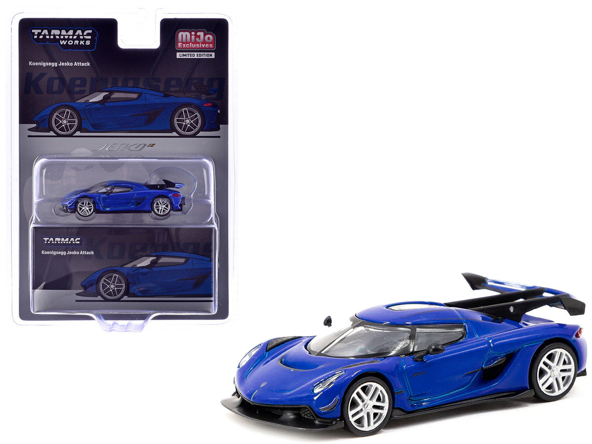 Koenigsegg Jesko Attack Blue Metallic "Global64" Series 1/64 Diecast Model by Tarmac Works-0