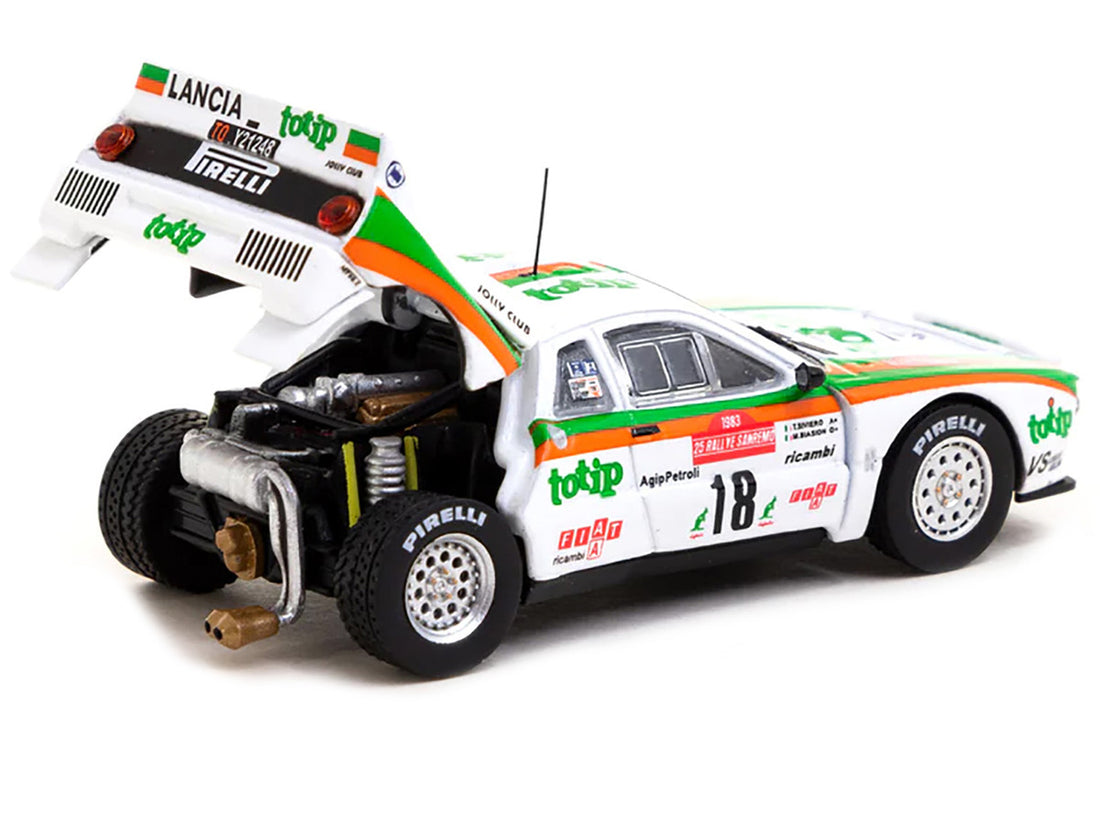 Lancia 037 Rally #18 Miki Biasion - Tiziano Siviero "Rallye Sanremo" (1983) "Hobby64" Series 1/64 Diecast Model Car by Tarmac Works-1