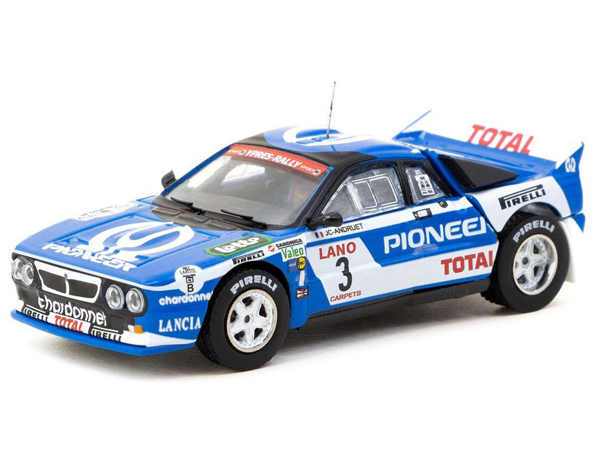 Lancia 037 Rally #3 Jean-Claude Andruet - Francoise Sappey 2nd Place "Ypres 24 Hours Rally" (1983) "Hobby64+" Series 1/64 Diecast Model Car by Tarmac Works-1