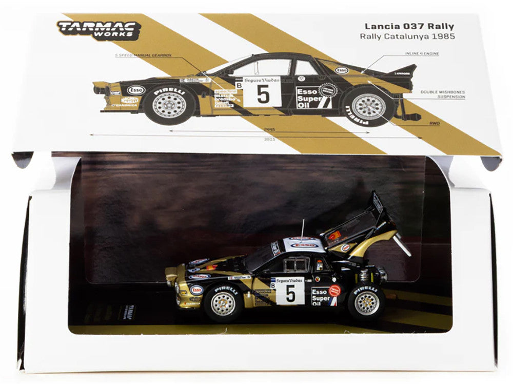 Lancia 037 Rally #5 Fabrizio Tabaton - Luciano Tedeschini Winner "Rally Catalunya" (1985) "Hobby64+" Series 1/64 Diecast Model Car by Tarmac Works-1