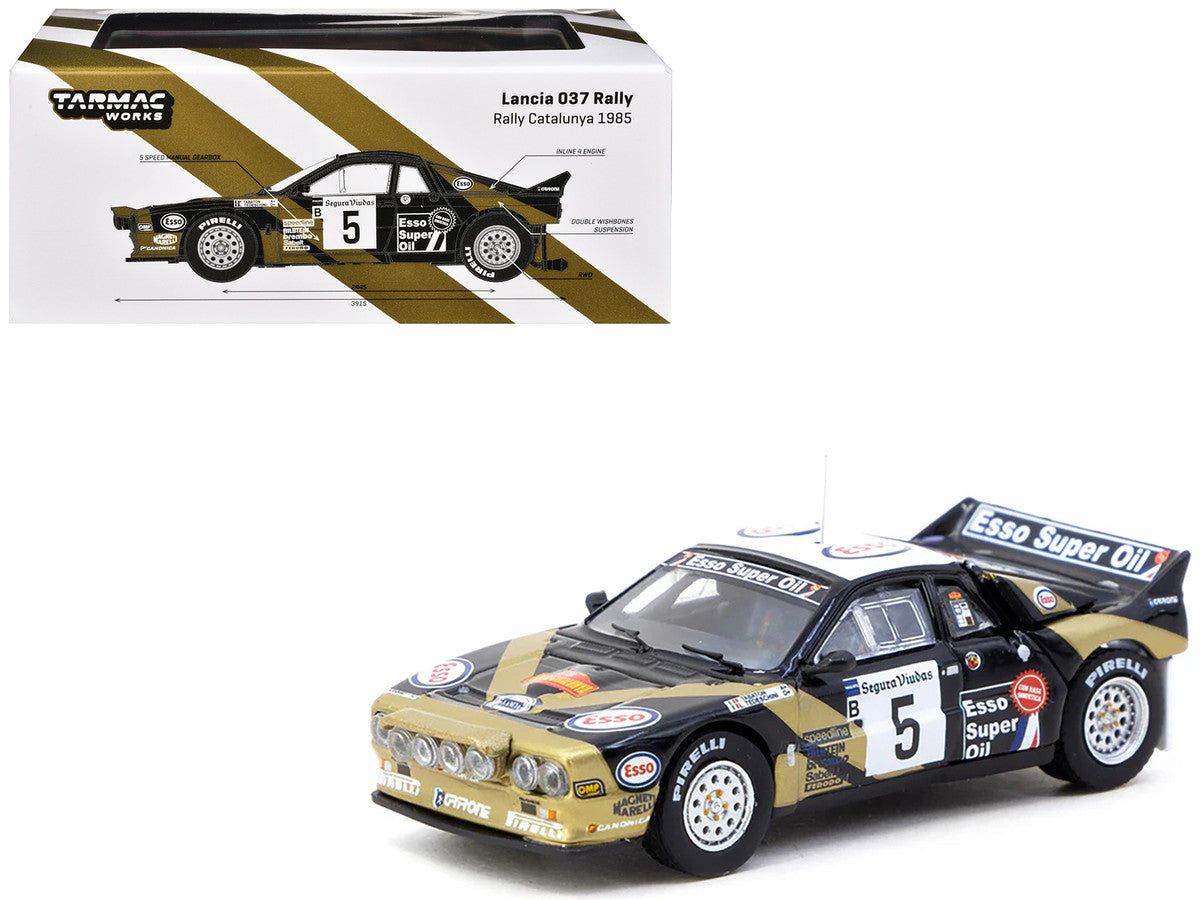 Lancia 037 Rally #5 Fabrizio Tabaton - Luciano Tedeschini Winner "Rally Catalunya" (1985) "Hobby64+" Series 1/64 Diecast Model Car by Tarmac Works-2