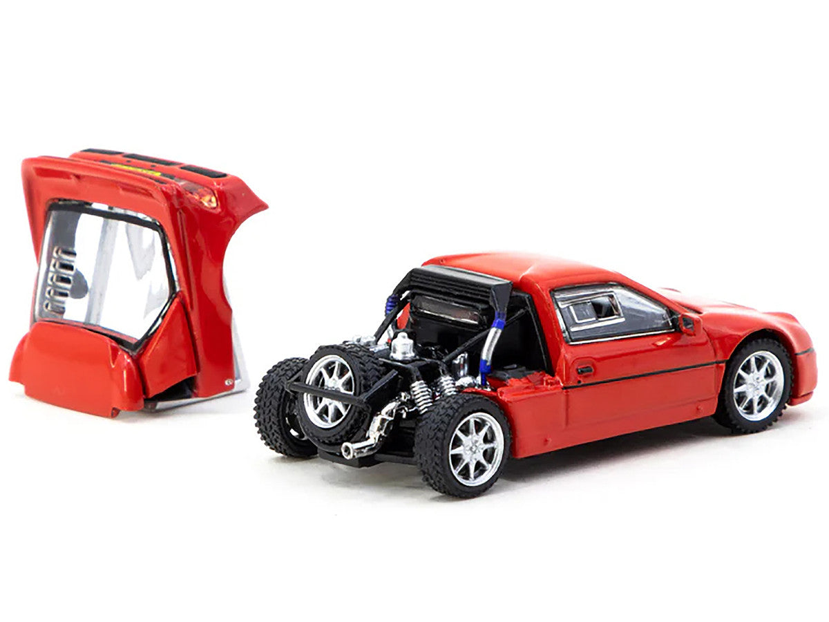 Ford RS200 Red "Hobby64" Series 1/64 Diecast Model Car by Tarmac Works-1