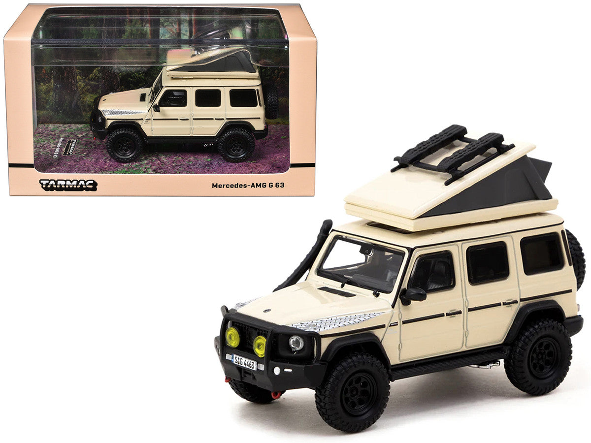 Mercedes-AMG G 63 with Camping Tent Beige "Road64" Series 1/64 Diecast Model Car by Tarmac Works-0