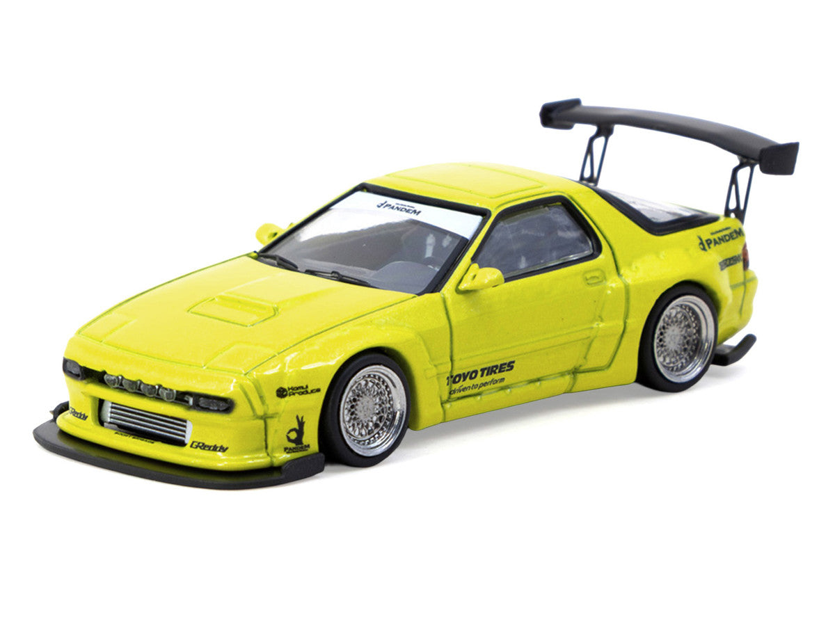 Mazda RX-7 FC3S Pandem Yellow Metallic "Road64" Series 1/64 Diecast Model Car by Tarmac Works