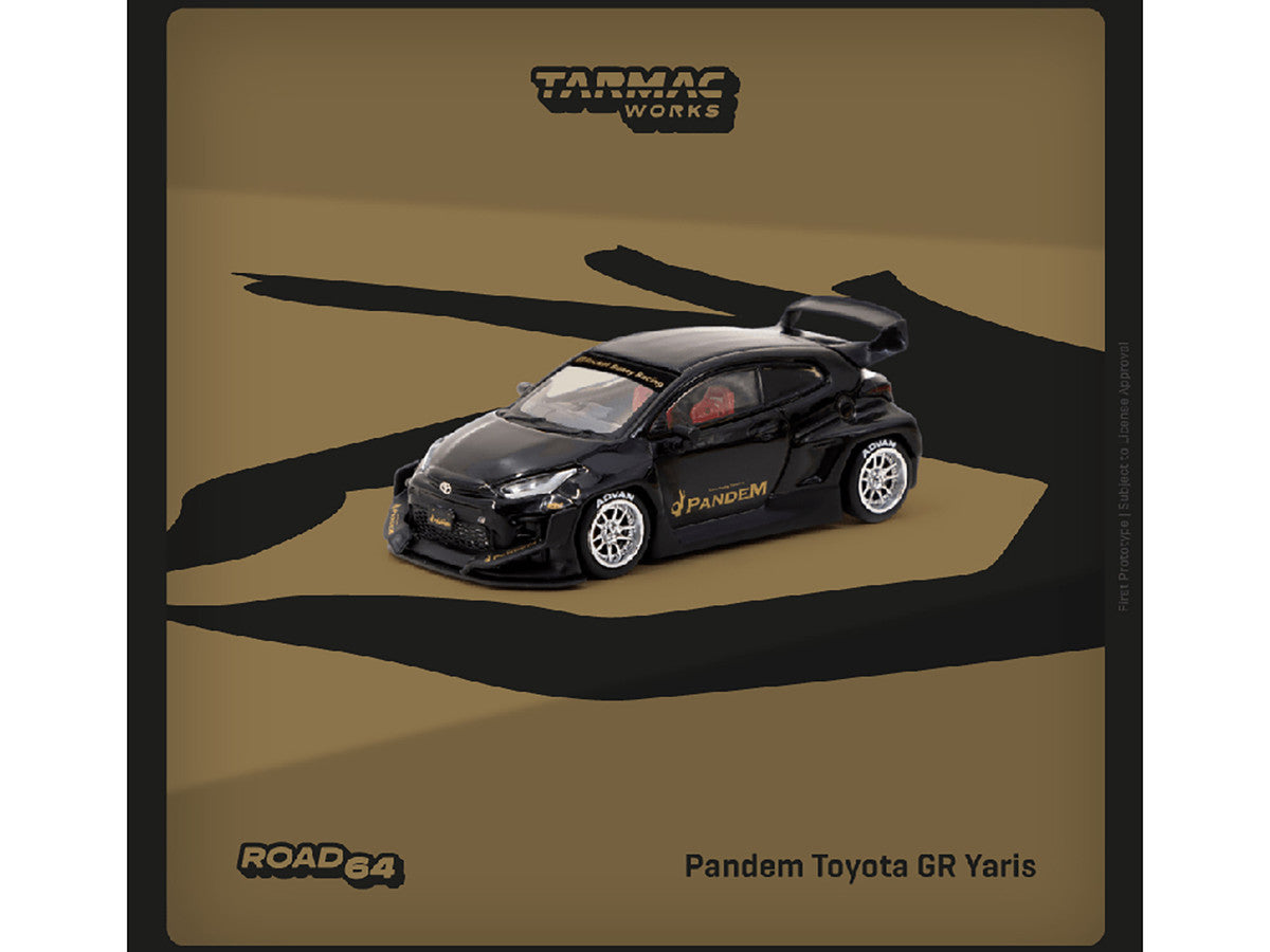 Toyota Pandem GR Yaris RHD (Right Hand Drive) Black "Road64" Series 1/64 Diecast Model Car by Tarmac Works-2