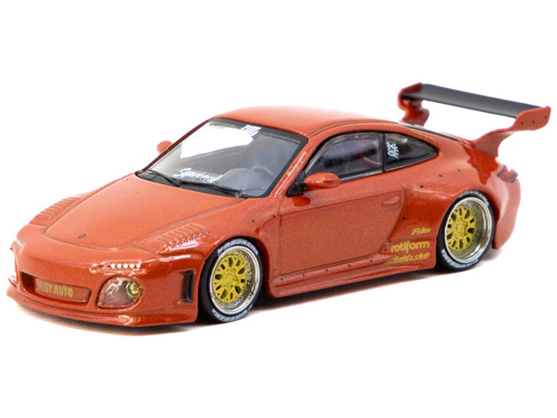 Old & New 997 Orange Red Metallic "Road64" Series 1/64 Diecast Model Car by Tarmac Works-0