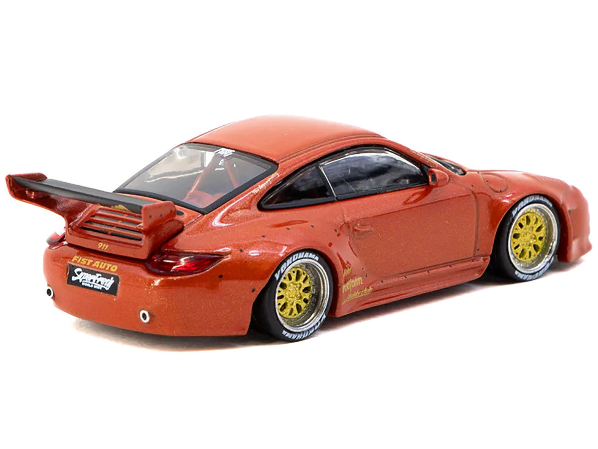 Old & New 997 Orange Red Metallic "Road64" Series 1/64 Diecast Model Car by Tarmac Works-1