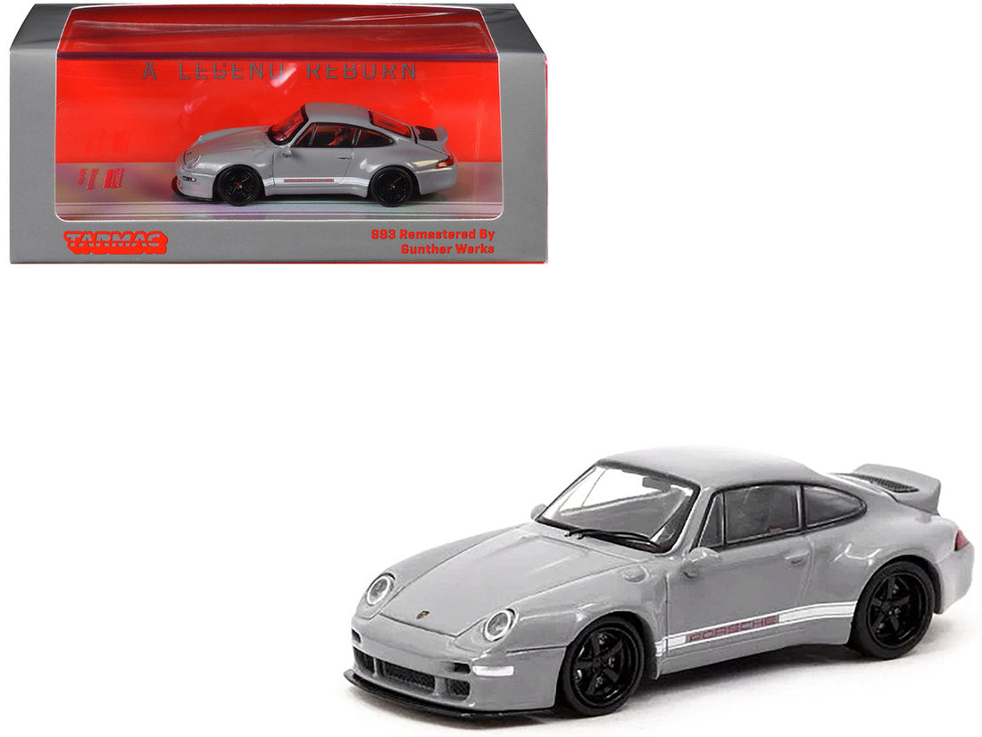 Gunther Werks 993 Gray "Road64" Series 1/64 Diecast Model Car by Tarmac Works-0