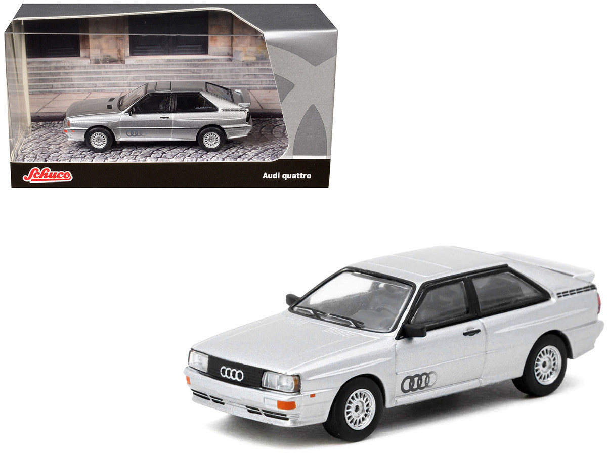 Audi Quattro Silver Metallic "Collab64" Series 1/64 Diecast Model Car by Schuco & Tarmac Works-0