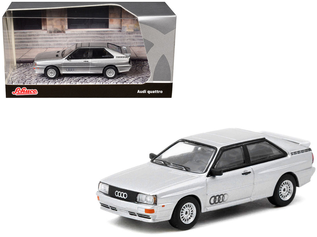 Audi Quattro Silver Metallic "Collab64" Series 1/64 Diecast Model Car by Schuco & Tarmac Works-0