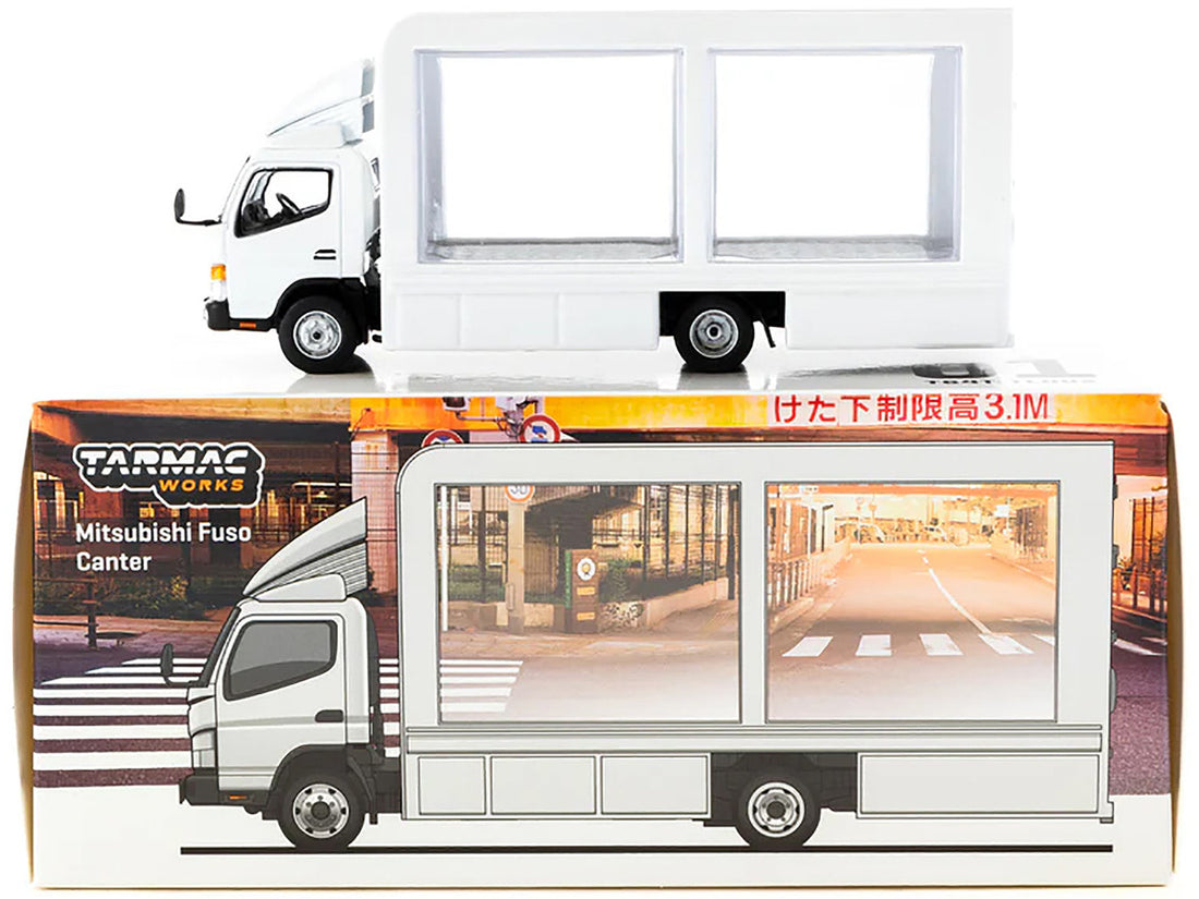 Mitsubishi Fuso Canter Mobile Display Truck RHD (Right Hand Drive) White "Truck64" Series 1/64 Diecast Model by Tarmac Works-3