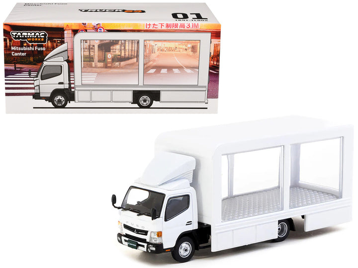 Mitsubishi Fuso Canter Mobile Display Truck RHD (Right Hand Drive) White "Truck64" Series 1/64 Diecast Model by Tarmac Works-0