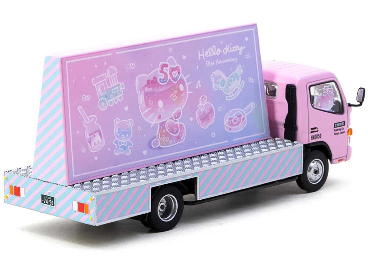 Mitsubishi Fuso Canter Mobile Ad Truck RHD (Right Hand Drive) "Hello Kitty" Pink with Graphics "Truck64" Series 1/64 Diecast Model Car by Tarmac Works-1