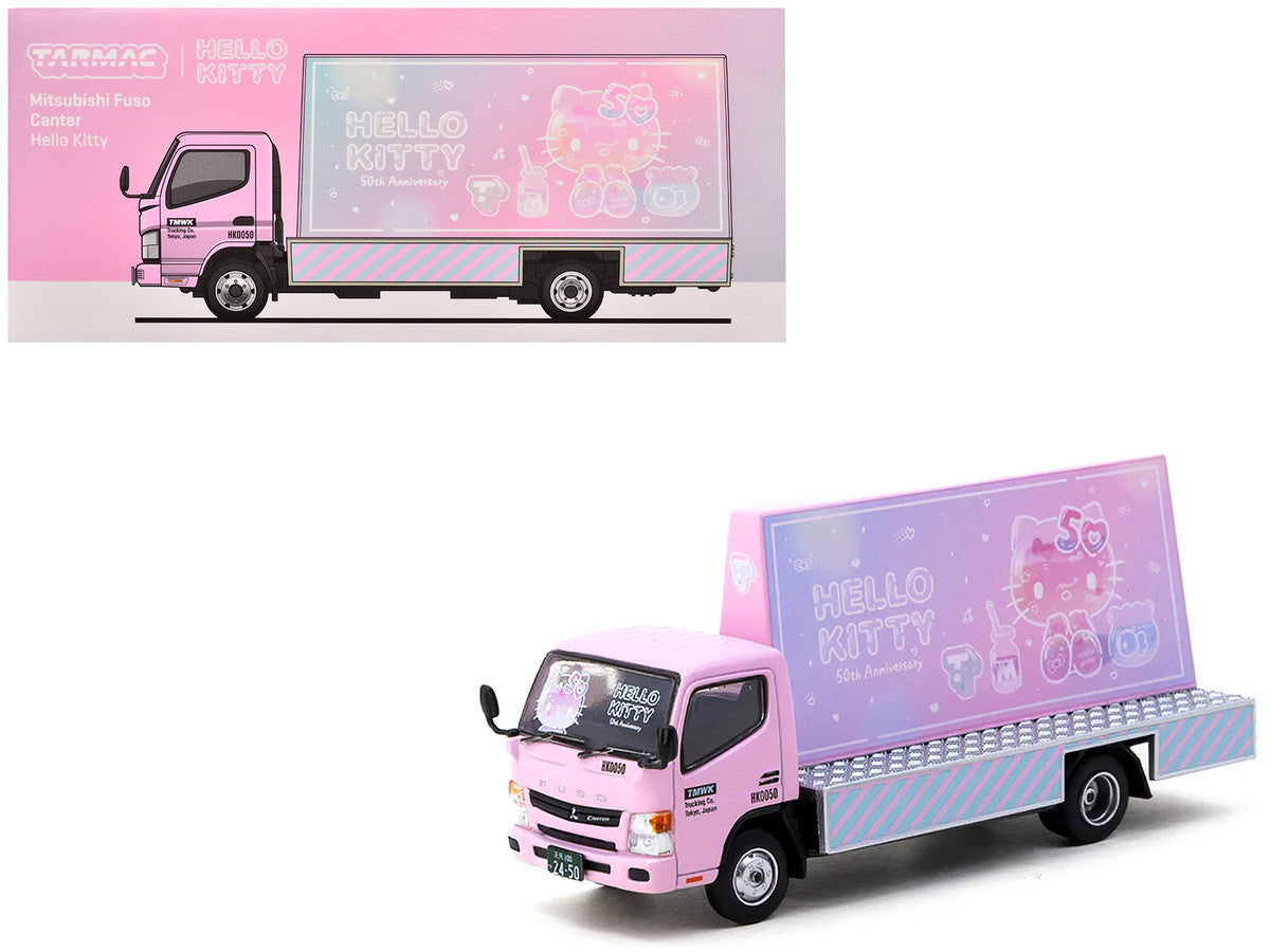 Mitsubishi Fuso Canter Mobile Ad Truck RHD (Right Hand Drive) "Hello Kitty" Pink with Graphics "Truck64" Series 1/64 Diecast Model Car by Tarmac Works-2
