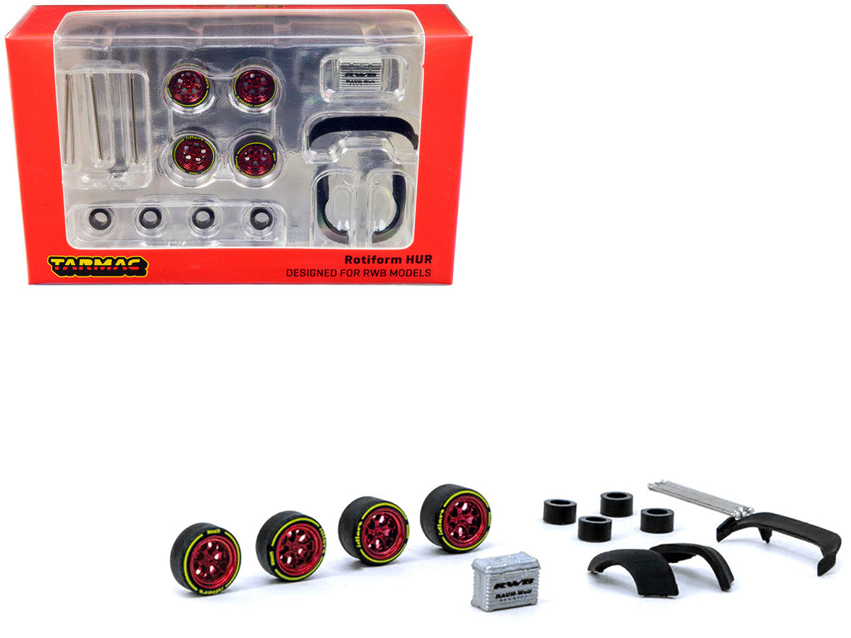 "Rotiform HUR" Wheels and Parts Designed for RWB Models for 1/64 Model Cars by Tarmac Works-0